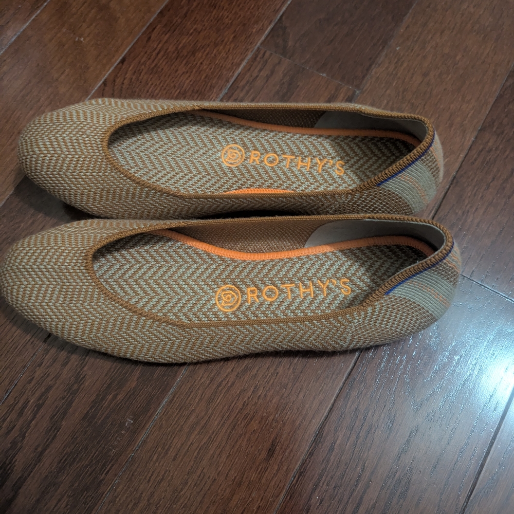 Rothy's Merino Camel Herringbone Square Flats - Picture 2 of 8
